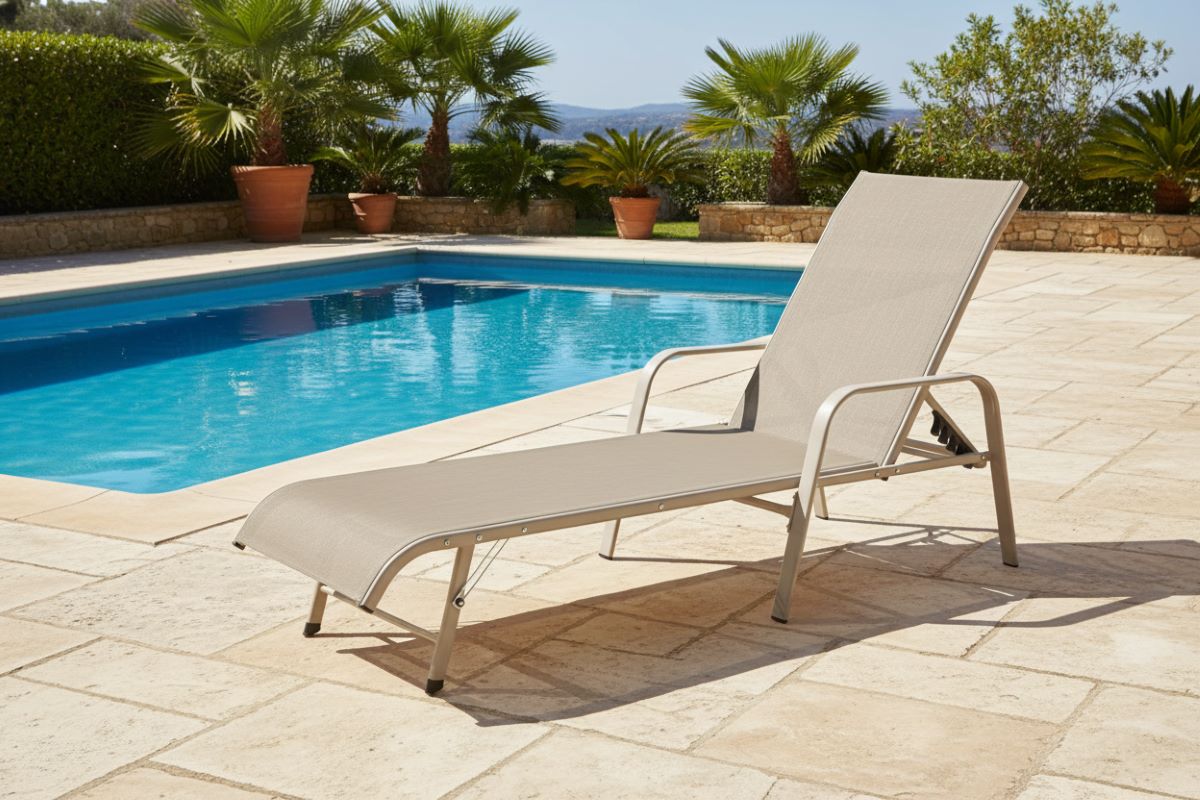 Jumi Zahradní ocelové lehátko OM-358119 béžové 10